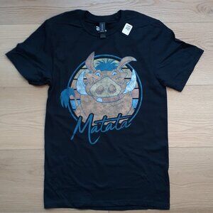 Pumbaa - Matata - The Lion King - New Men's Small Black T-Shirt